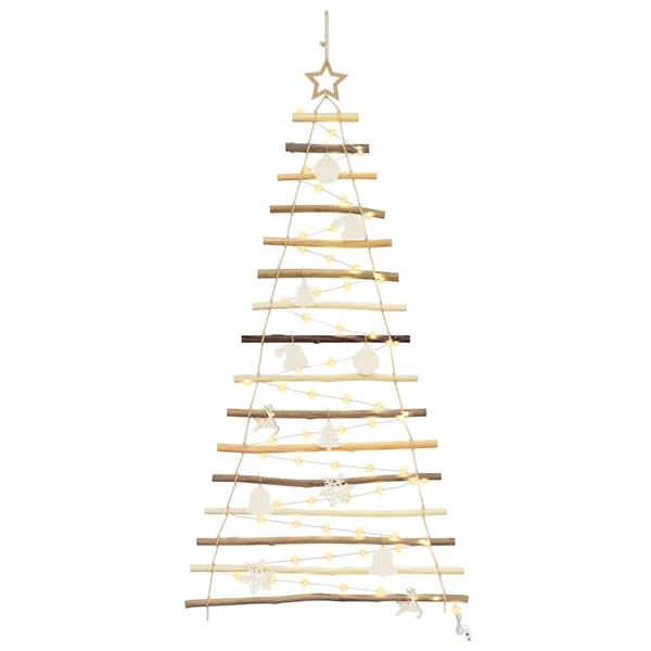 Grote foto vidaxl kerstboom met 50 led naturel 120 cm massief essenhout diversen overige diversen