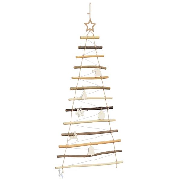 Grote foto vidaxl kerstboom met 50 led naturel 120 cm massief essenhout diversen overige diversen