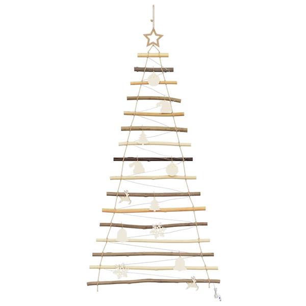Grote foto vidaxl kerstboom met 50 led naturel 120 cm massief essenhout diversen overige diversen