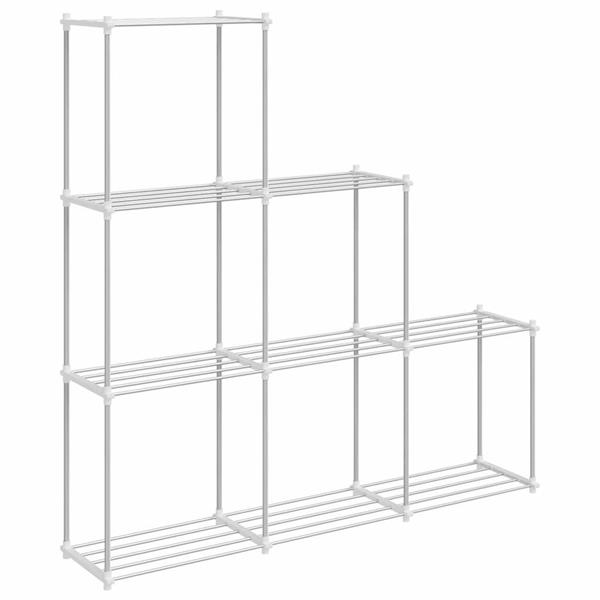 Grote foto vidaxl opslageplank met plank met opslag wit 43 x 27 x 90 cm aluminium huis en inrichting overige