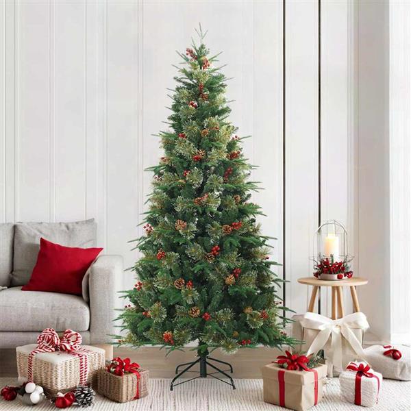 Grote foto vidaxl kunstmatige inklapbare kerstboom groen 210 cm pvc pe en staal diversen overige diversen