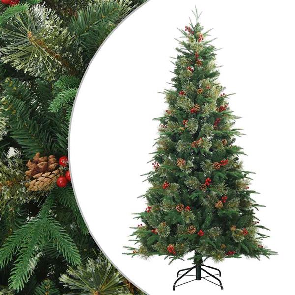 Grote foto vidaxl kunstmatige inklapbare kerstboom groen 210 cm pvc pe en staal diversen overige diversen