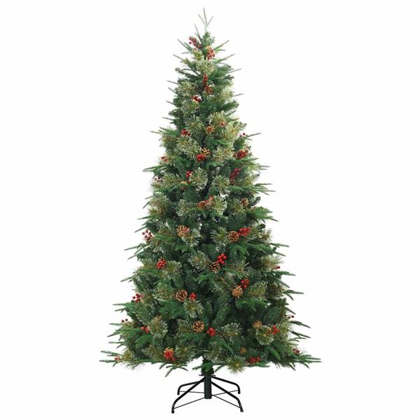 Grote foto vidaxl kunstmatige inklapbare kerstboom groen 210 cm pvc pe en staal diversen overige diversen
