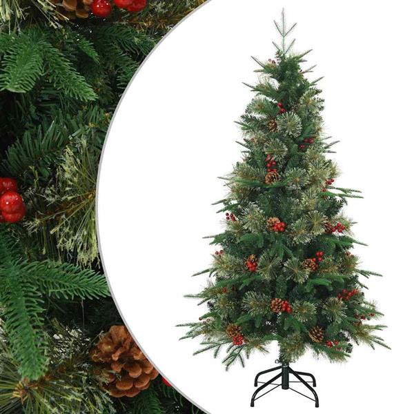 Grote foto vidaxl kunstmatige inklapbare kerstboom groen 120 cm pvc pe en staal diversen overige diversen