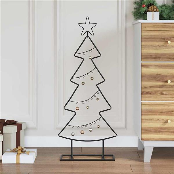 Grote foto vidaxl metalen kerstboom met standaard zwart 90 cm staal diversen overige diversen