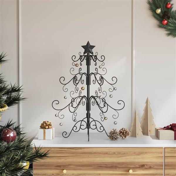 Grote foto vidaxl metalen kerstboom met standaard zwart 60 cm poedergecoat staal diversen overige diversen