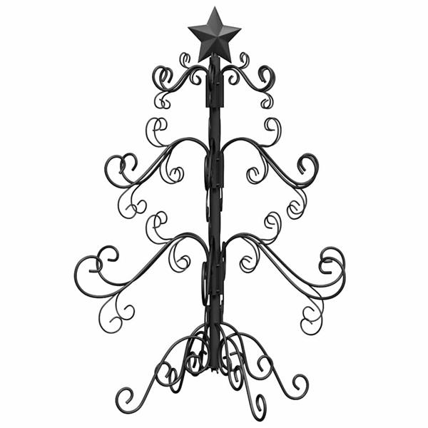 Grote foto vidaxl metalen kerstboom met standaard zwart 60 cm poedergecoat staal diversen overige diversen