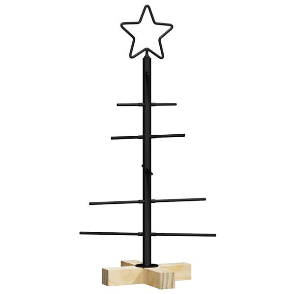 Grote foto vidaxl metalen kerstboom met standaard zwart 60 cm poedergecoat staal diversen overige diversen