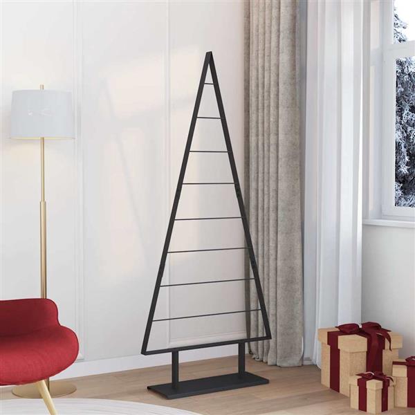 Grote foto vidaxl metalen kerstboom met standaard zwart 180 cm staal diversen overige diversen