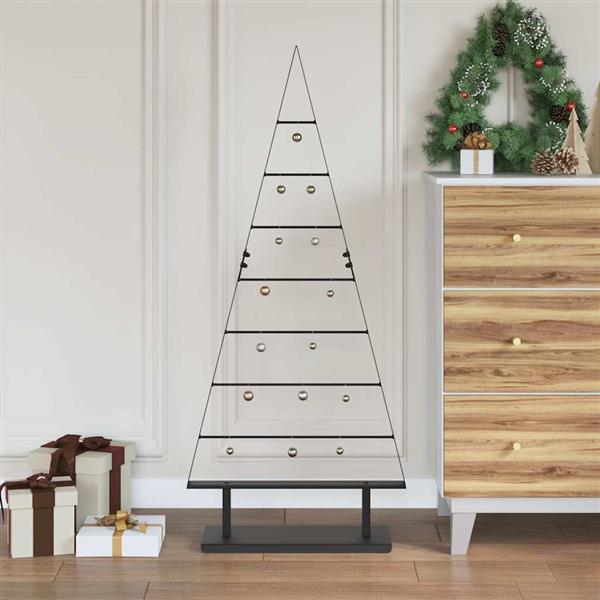 Grote foto vidaxl metalen kerstboom met standaard zwart 125 cm staal diversen overige diversen