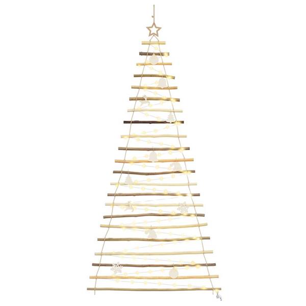 Grote foto vidaxl kerstboom met 130 led naturel 210 cm massief essenhout diversen overige diversen