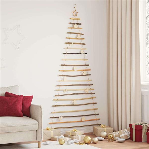 Grote foto vidaxl kerstboom met 130 led naturel 210 cm massief essenhout diversen overige diversen