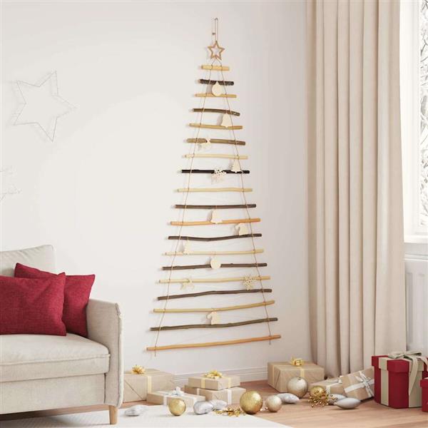 Grote foto vidaxl kerstboom met 100 led naturel 180 cm massief essenhout diversen overige diversen