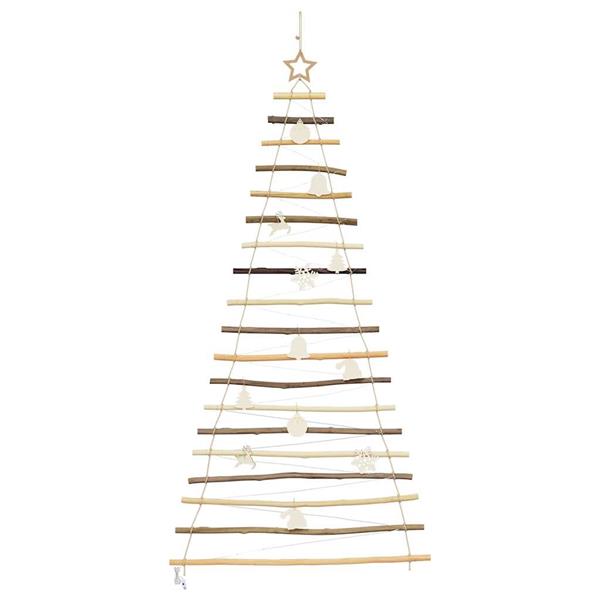 Grote foto vidaxl kerstboom met 100 led naturel 180 cm massief essenhout diversen overige diversen