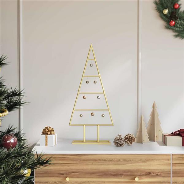 Grote foto vidaxl metalen kerstboom met standaard goud 60 cm poedergecoat staal diversen overige diversen
