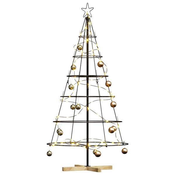 Grote foto vidaxl kerst cone boom met standaard zwart 150 cm staal diversen overige diversen