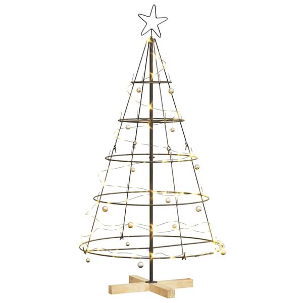 Grote foto vidaxl kerst cone boom met standaard zwart 125 cm staal diversen overige diversen