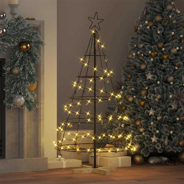 Grote foto vidaxl kerst cone boom met standaard zwart 125 cm staal diversen overige diversen