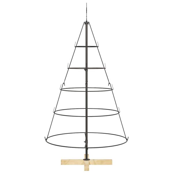 Grote foto vidaxl kerst cone boom met standaard zwart 125 cm staal diversen overige diversen