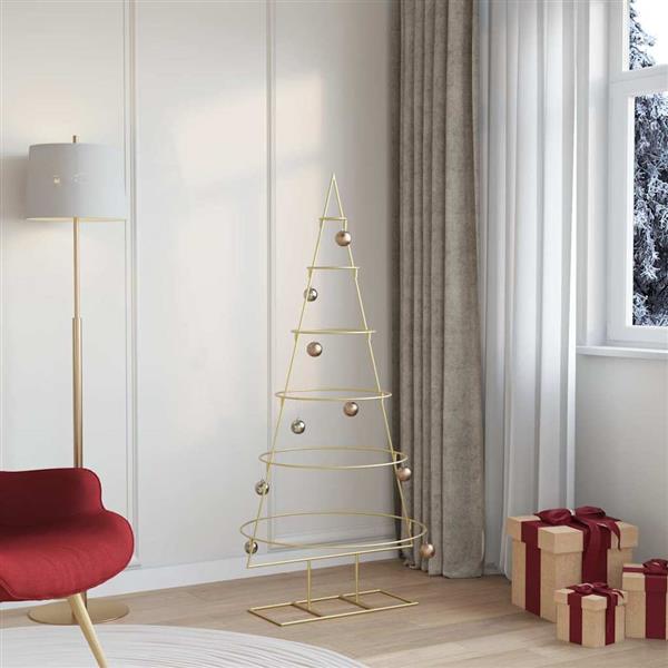 Grote foto vidaxl metalen kerstboom met standaard goud 150 cm poedergecoat staal diversen overige diversen