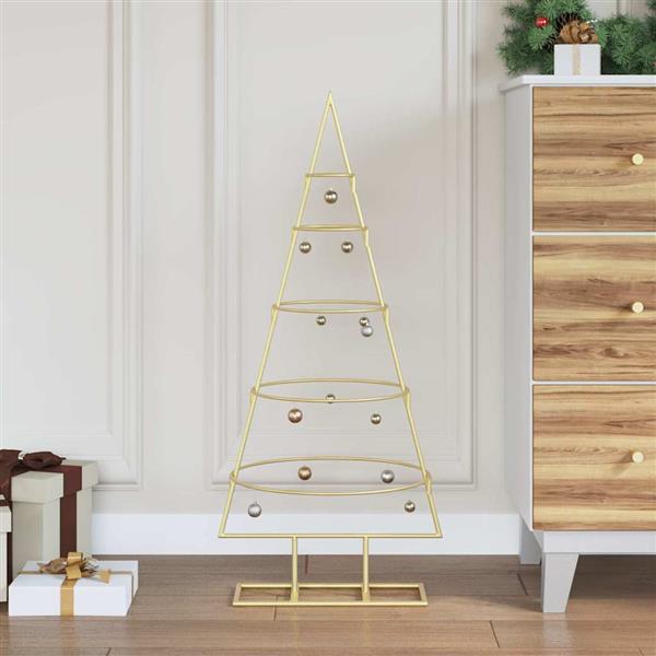 Grote foto vidaxl metalen kerstboom met standaard goud 90 cm poedergecoat staal diversen overige diversen