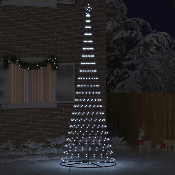Grote foto vidaxl led kerstboom met 450 led koudwit 138.5 x 138.5 x 399 cm metaal diversen overige diversen