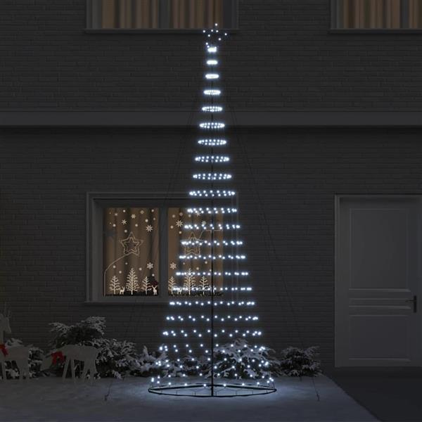Grote foto vidaxl led kerstboom met 450 led koudwit 138.5 x 138.5 x 399 cm metaal diversen overige diversen
