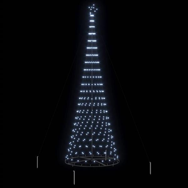 Grote foto vidaxl led kerstboom met 450 led koudwit 138.5 x 138.5 x 399 cm metaal diversen overige diversen