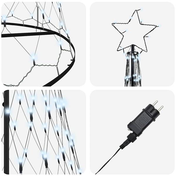 Grote foto vidaxl led kerstboom met 450 led koudwit 138.5 x 138.5 x 399 cm metaal diversen overige diversen