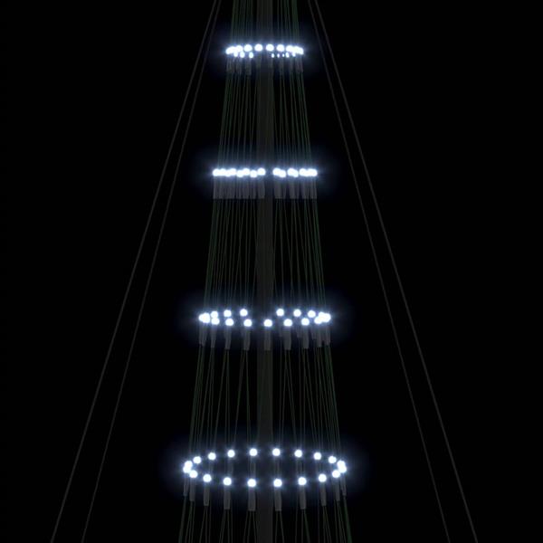 Grote foto vidaxl led kerstboom met 450 led koudwit 138.5 x 138.5 x 399 cm metaal diversen overige diversen