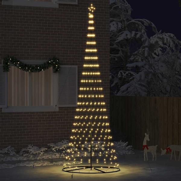 Grote foto vidaxl led kerstboom met 450 led warmwit 138.5 x 138.5 x 399 cm metaal diversen overige diversen
