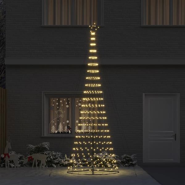 Grote foto vidaxl led kerstboom met 450 led warmwit 138.5 x 138.5 x 399 cm metaal diversen overige diversen