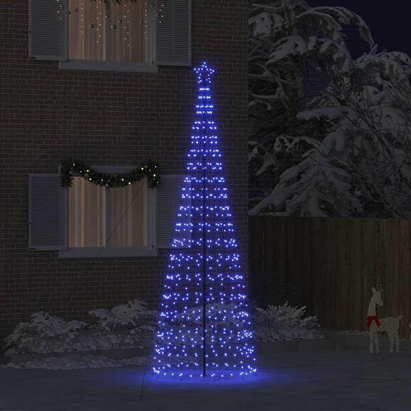 Grote foto vidaxl led kerstboom met grondspiesjes met 800 led blauw 400 cm ijzer diversen overige diversen