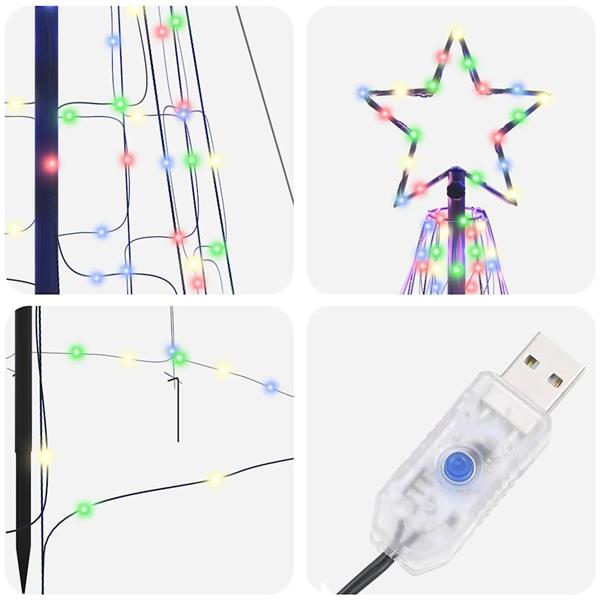 Grote foto vidaxl led kerstboom met grondspiesjes multikleur 400 cm ijzer diversen overige diversen