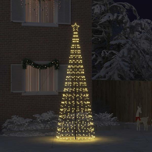 Grote foto vidaxl led kerstboom met 800 led met grondpennen warmwit 400 cm ijzer diversen overige diversen