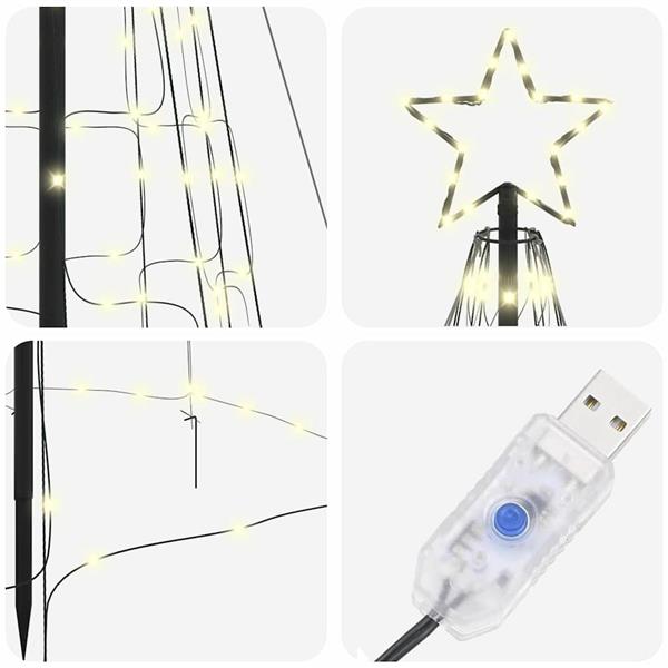 Grote foto vidaxl led kerstboom met 800 led met grondpennen warmwit 400 cm ijzer diversen overige diversen