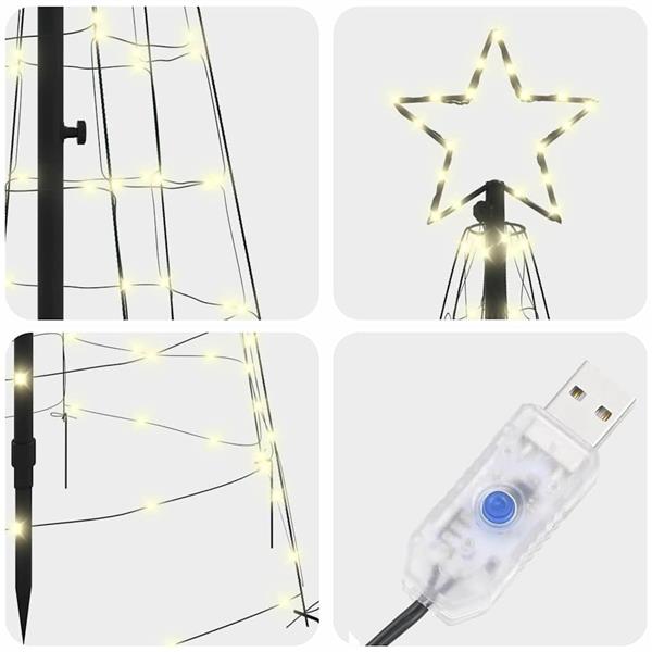 Grote foto vidaxl led kerstboom met 390 led met grondpennen warmwit 250 cm ijzer diversen overige diversen