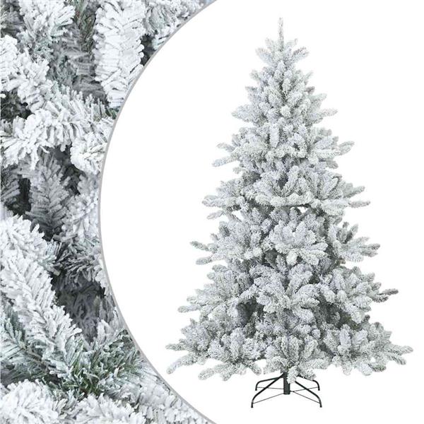 Grote foto vidaxl moderne kunststof scharnierende kerstboom sneeuw bedekt wit diversen overige diversen