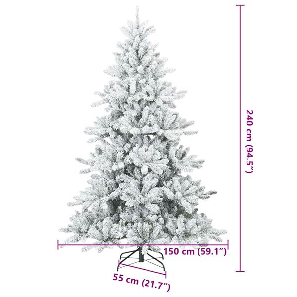 Grote foto vidaxl moderne kunststof scharnierende kerstboom sneeuw bedekt wit diversen overige diversen