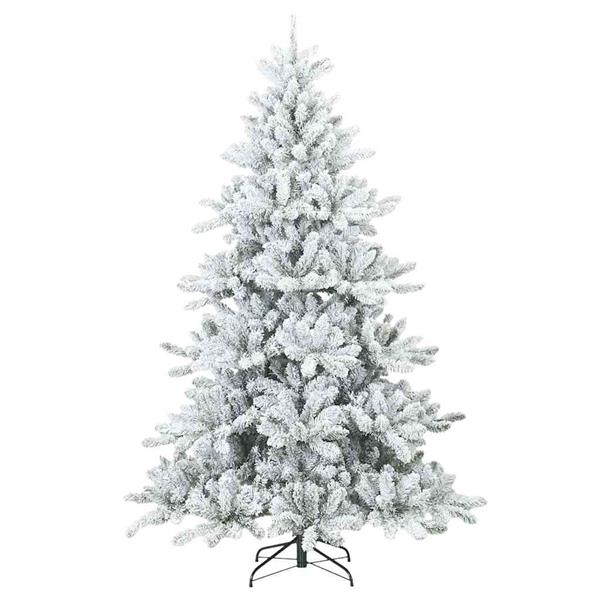 Grote foto vidaxl kunst kerstboom met geveerde takken sneeuw bedekt wit 210 cm diversen overige diversen