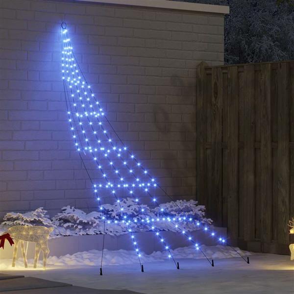 Grote foto vidaxl led kerstboom met 168 led met grondpennen blauw 306 cm metaal diversen overige diversen