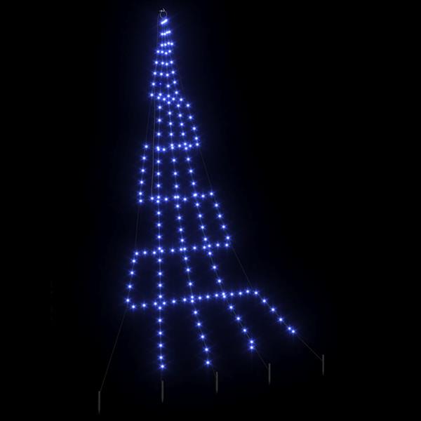 Grote foto vidaxl led kerstboom met 168 led met grondpennen blauw 306 cm metaal diversen overige diversen