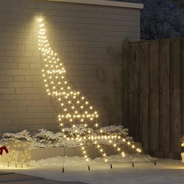 Grote foto vidaxl led kerstboom met 168 led met grondpennen warmwit 306 cm metaal diversen overige diversen