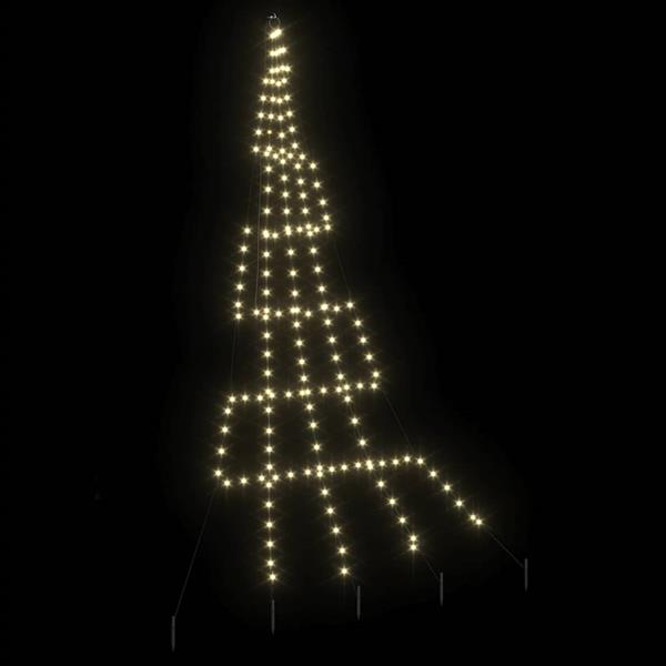 Grote foto vidaxl led kerstboom met 168 led met grondpennen warmwit 306 cm metaal diversen overige diversen