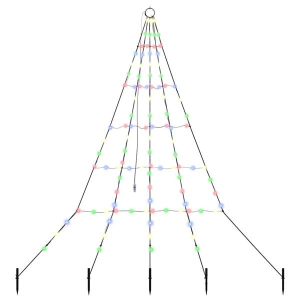 Grote foto vidaxl led kerstboom met 112 led multikleur 182 cm metaal diversen overige diversen