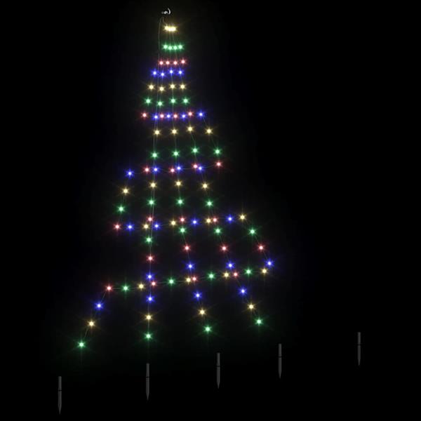 Grote foto vidaxl led kerstboom met 112 led multikleur 182 cm metaal diversen overige diversen