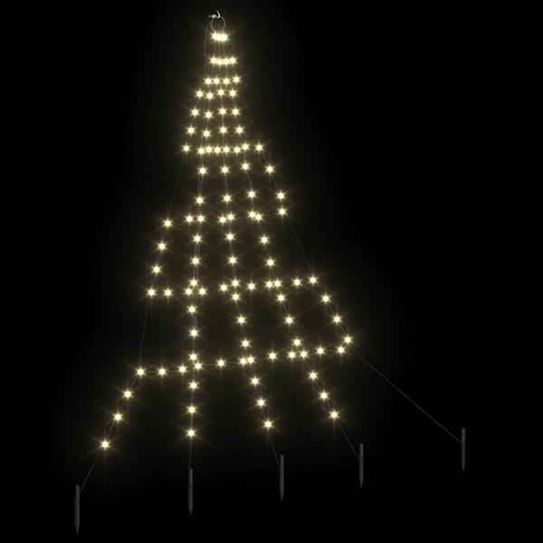 Grote foto vidaxl led kerstboom met grondspiesjes warmwit 180 cm metaal diversen overige diversen