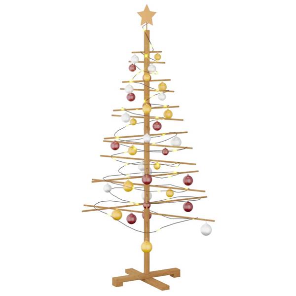 Grote foto vidaxl houten kerstboom met standaard bruin 150 cm bamboe diversen overige diversen