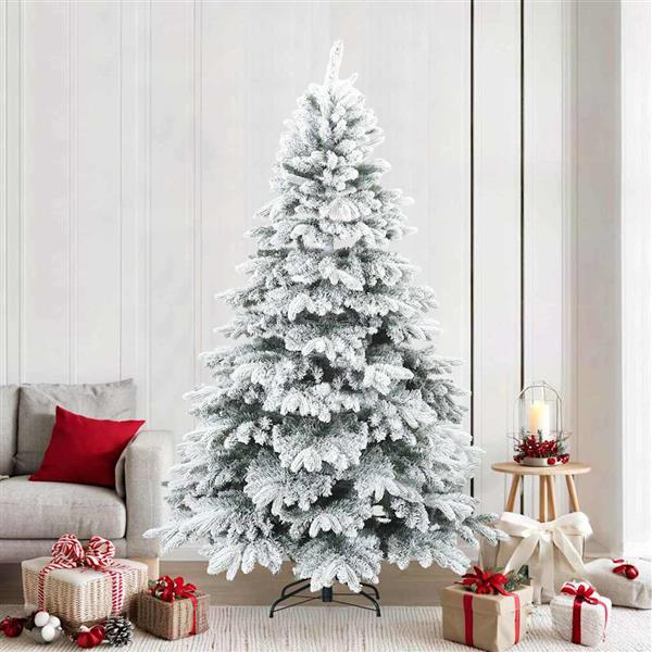 Grote foto vidaxl moderne kunststof scharnierende kerstboom sneeuw bedekt wit diversen overige diversen