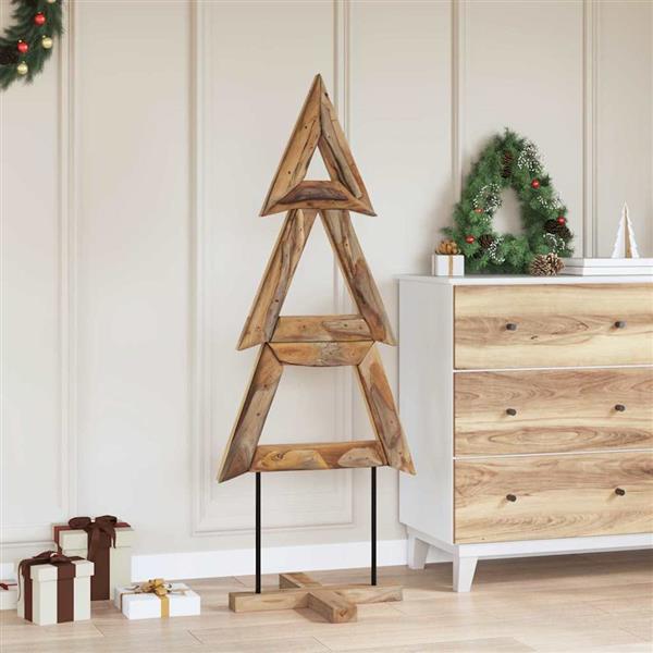 Grote foto vidaxl kerstboom met standaard bruin 150 cm massief teakhout diversen overige diversen
